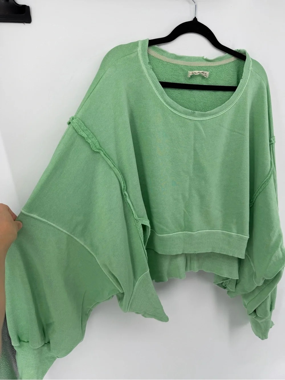 Free People We The Free Cropped Camden Sweatshirt in Meadow Size XL